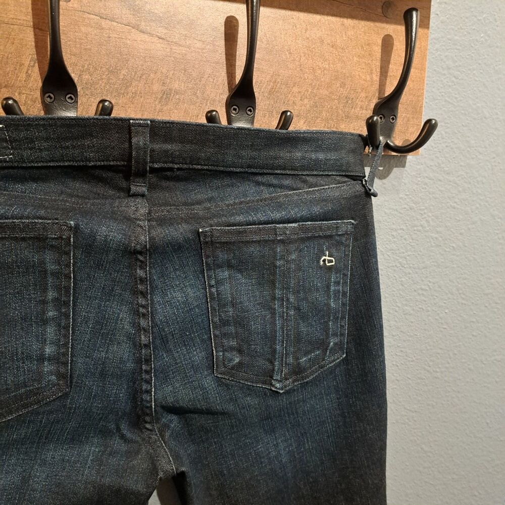 Rag & Bone Kensington Moto Skinny Jeans Pockets Zippers Women Size 29 Dark Wash - Picture 10 of 11